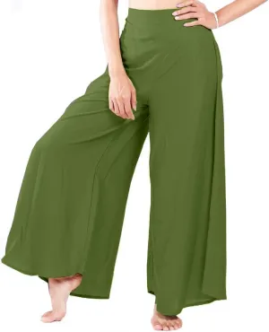 LOFBAZ Women's Wide Leg Palazzo Pants Yoga Lounge Hippie Harem Flowy Trousers