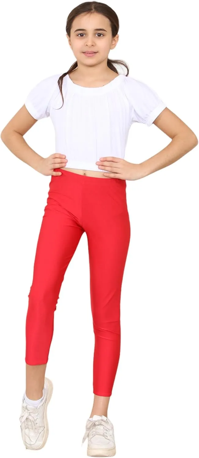 Loxdonz Girls Athletic Leggings Kids Dance Workout Running Yoga Pants Ballet Gymnastics Tights
