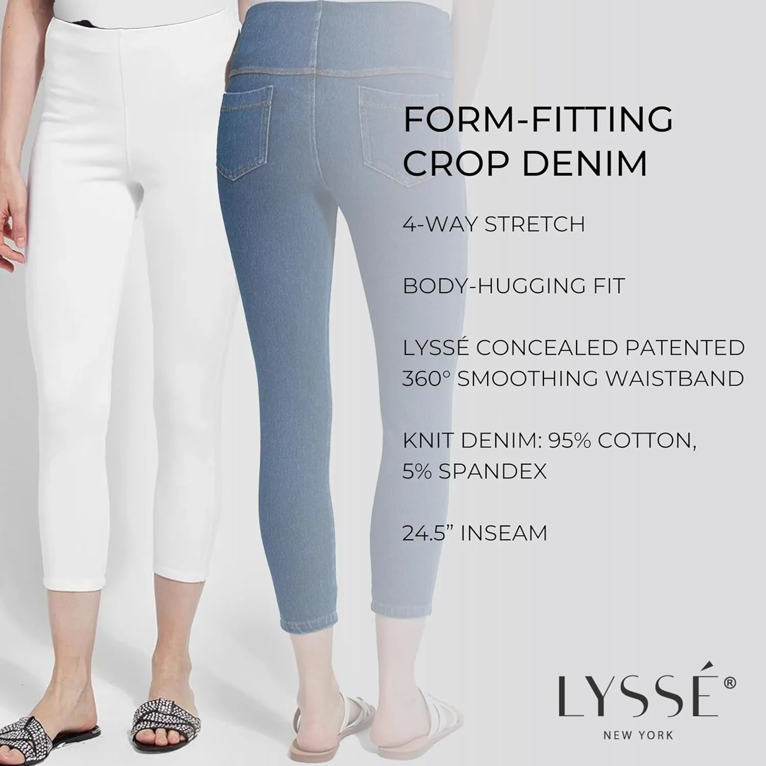 Lyss Women's Denim Toothpick Crop Legging