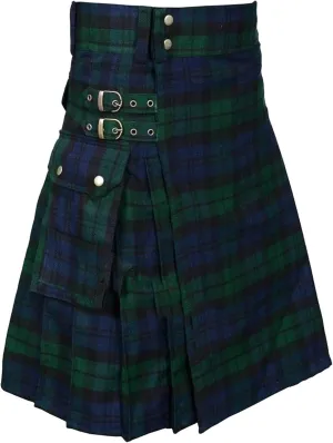 Men Tartan Scottish Style Kilts Color Pocket Pleated Skirt Scottish Traditional Kilt Red Kilts for Men Mens Irish