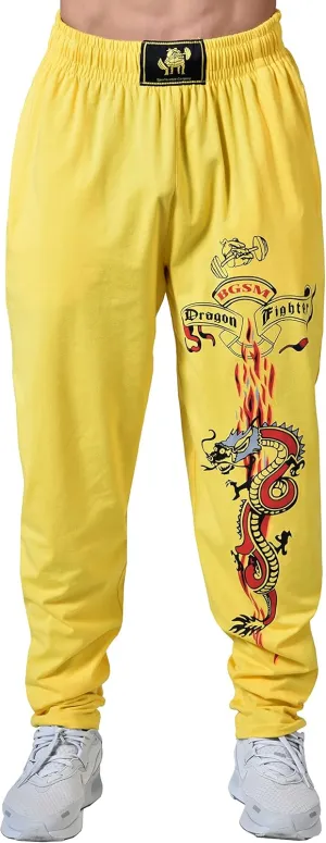 Men's Baggy Pants, Dragon Design Gym Sweatpants