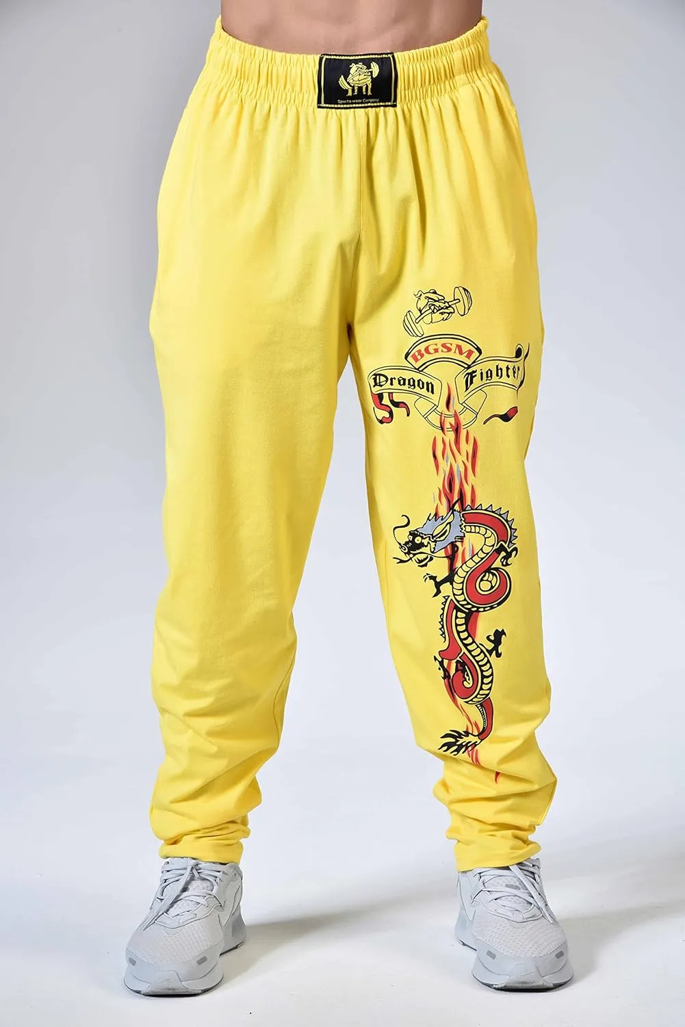 Men's Baggy Pants, Dragon Design Gym Sweatpants