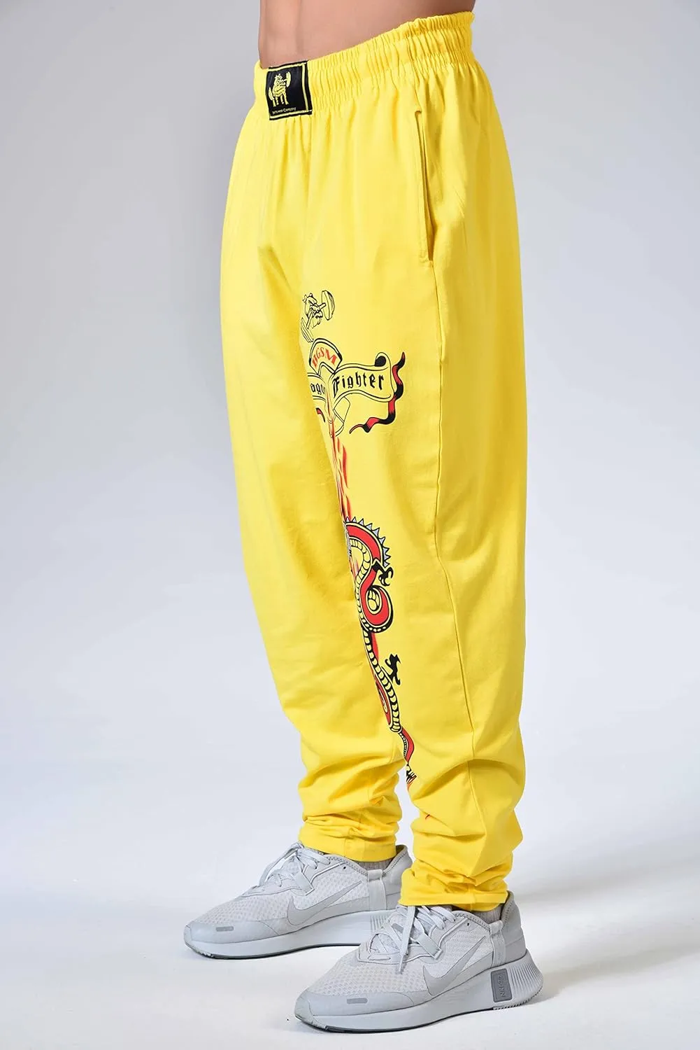 Men's Baggy Pants, Dragon Design Gym Sweatpants