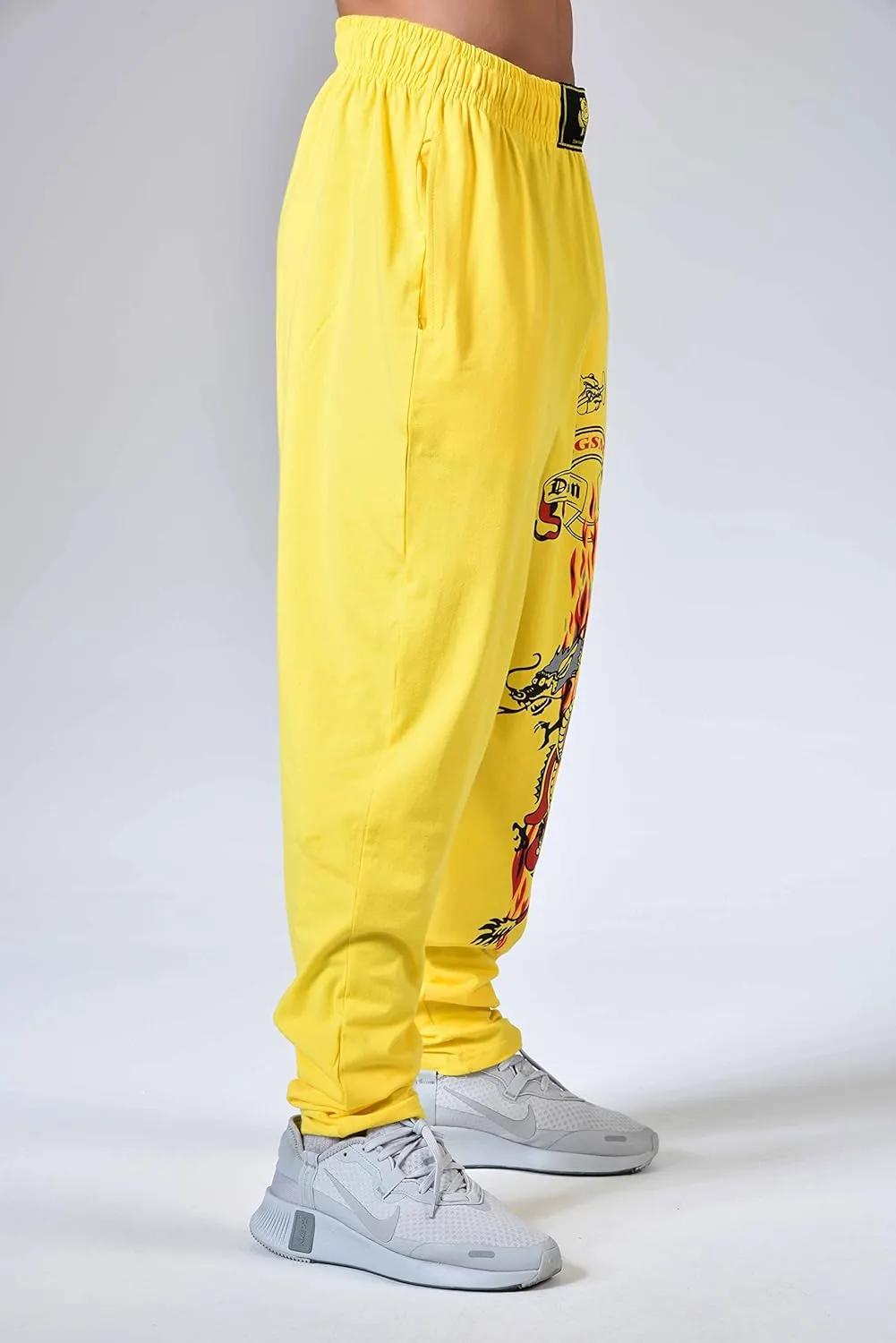 Men's Baggy Pants, Dragon Design Gym Sweatpants