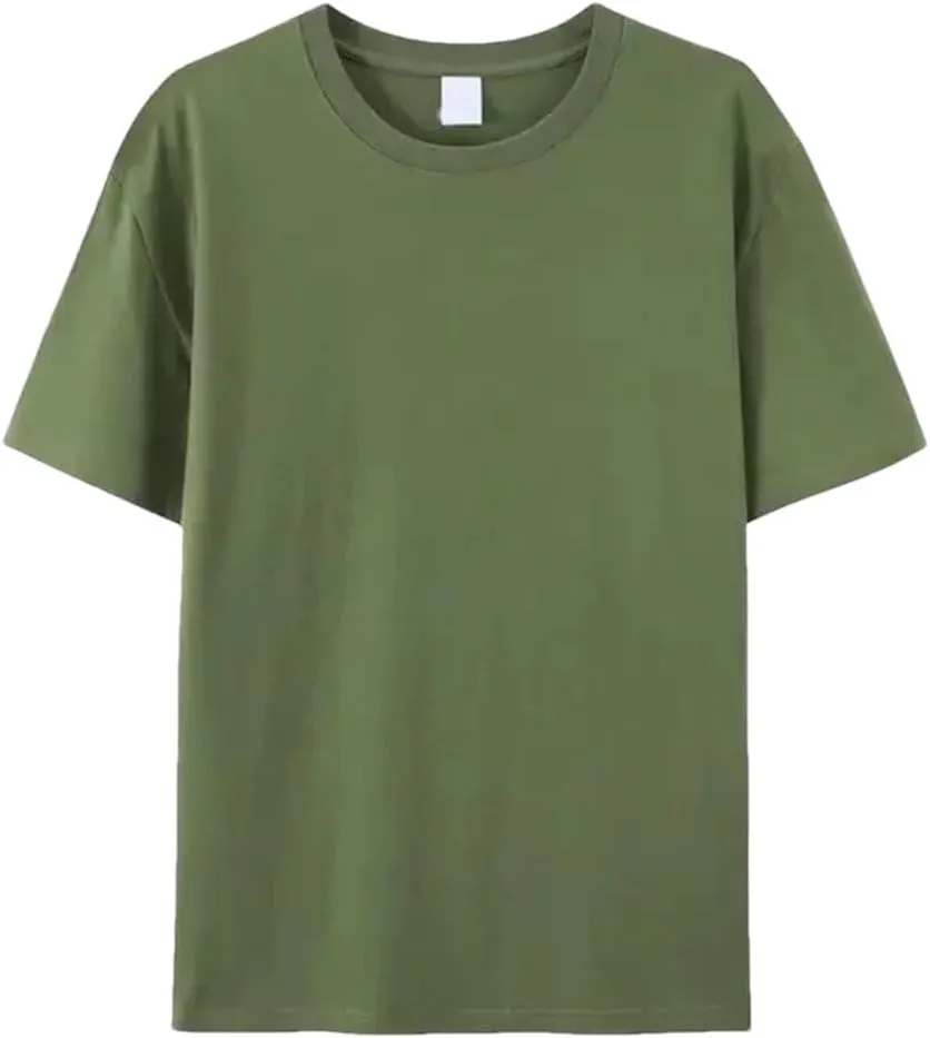 Mens Crew Neck T Shirt Soft Cotton Classic Fit Short Sleeve Tee Top
