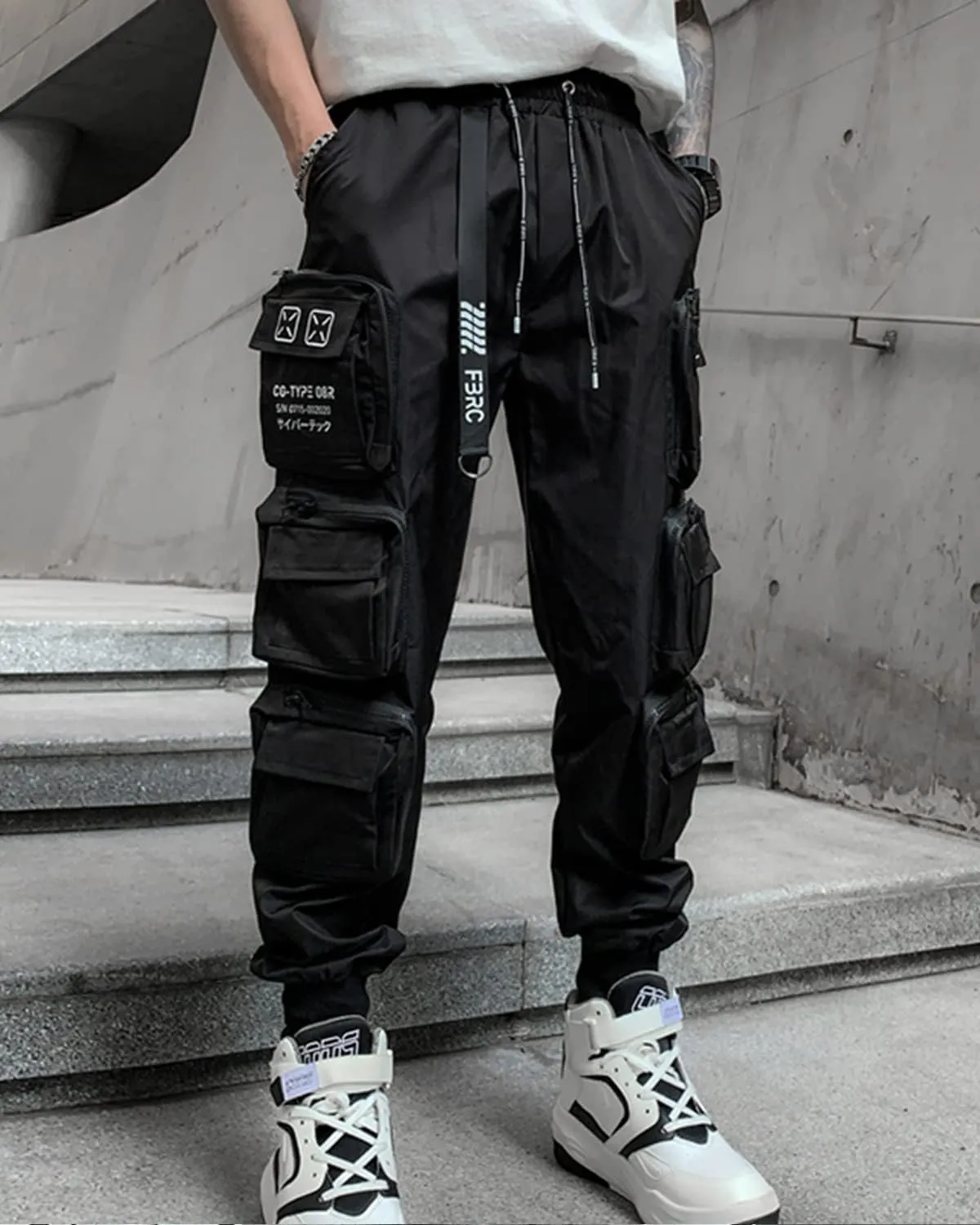 Men's Jogger Punk Cargo Baggy Techwear Hip Hop Harem Pants Streetwear Tactical Overalls