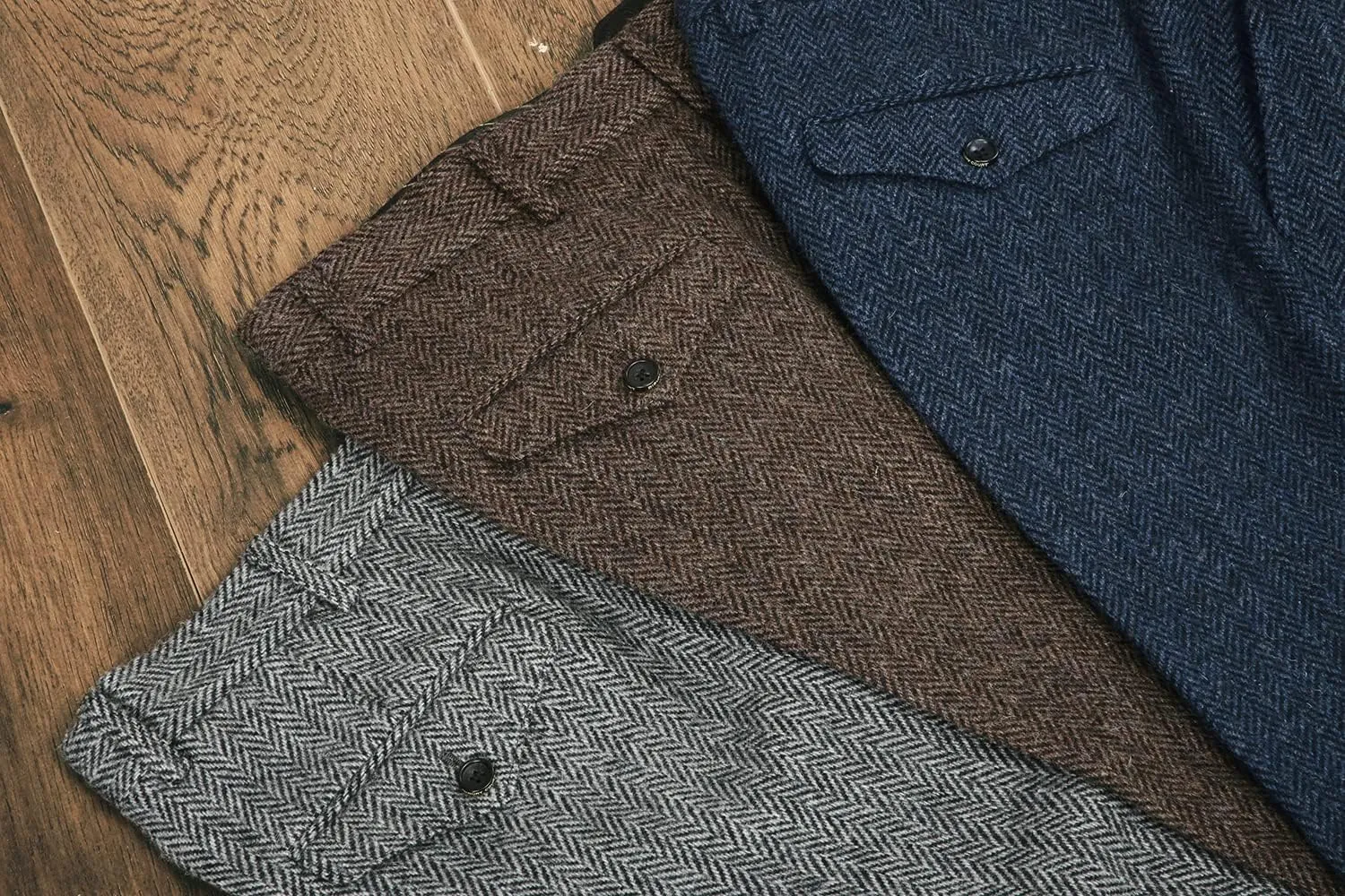 Mens Pants Herringbone Vintage Dress Pant Hemmed Pleated Suit Pants