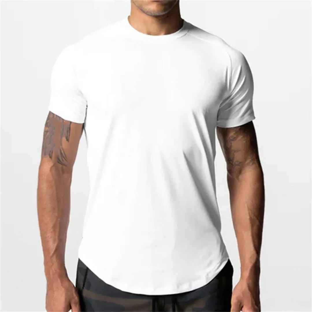 Mens Quick Dry Short Sleeve T Shirt Crew Neck Running Fitness Training Exercise Moisture Wicking Top