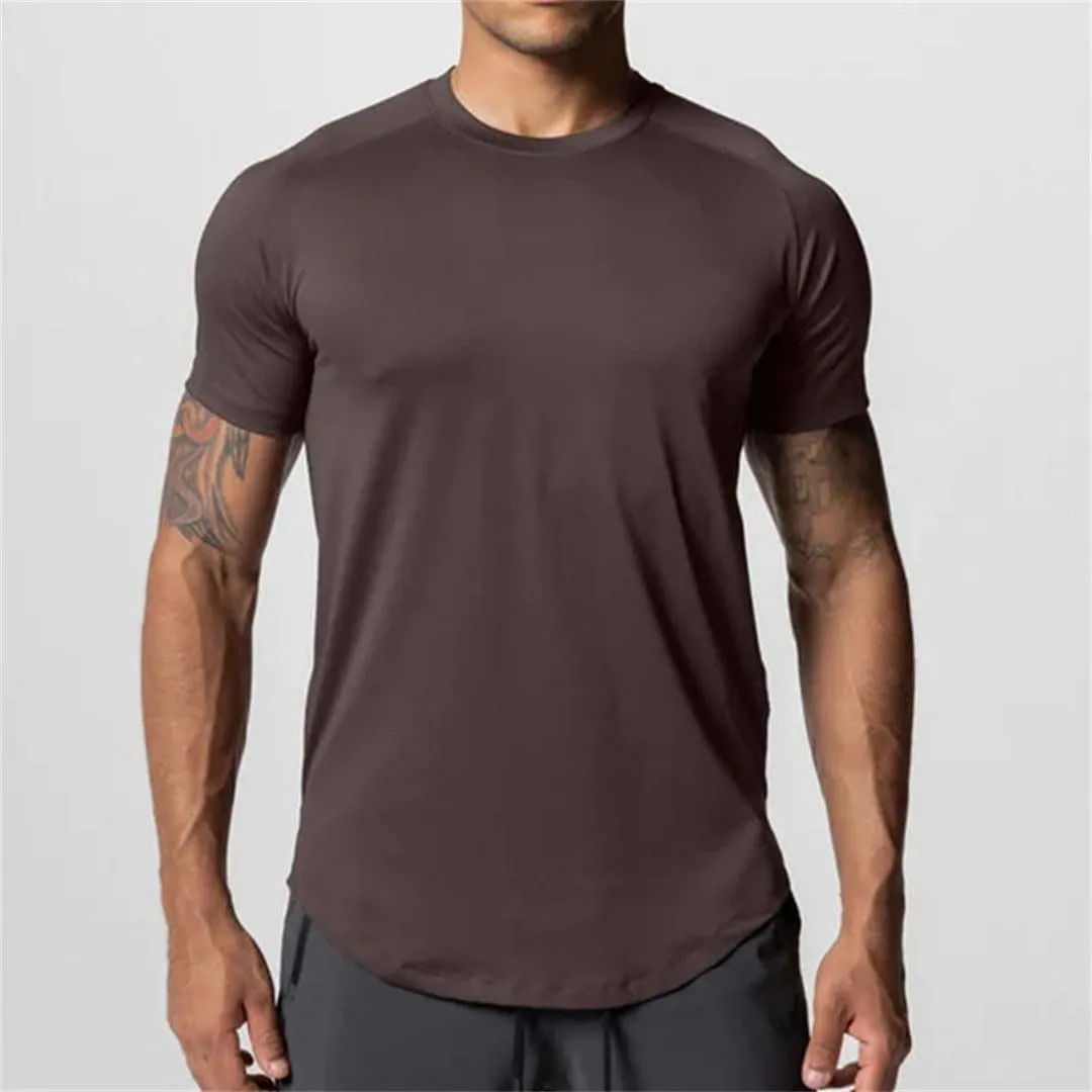Mens Quick Dry Short Sleeve T Shirt Crew Neck Running Fitness Training Exercise Moisture Wicking Top