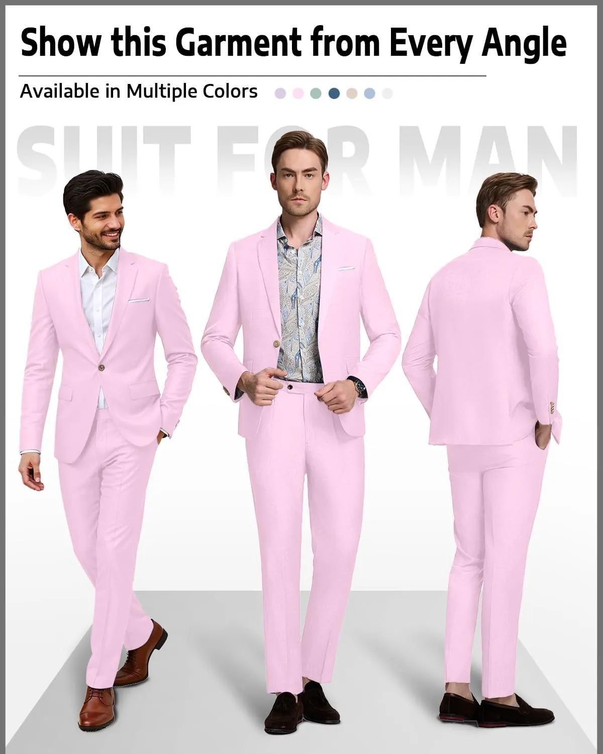 Men's Suit Tencel Linen Two Piece Slim Fit Summer Grooms Wedding Prom Dress Tuxedo Suits for Men Blazer Pants Set