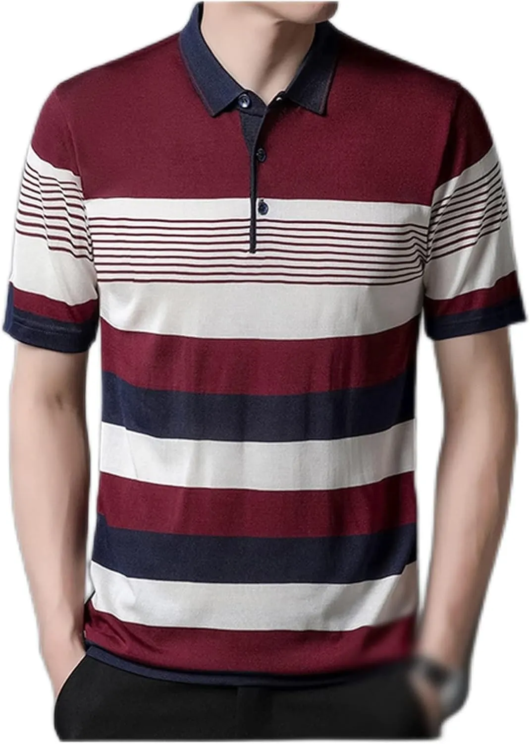 Middle-Aged and Elderly Men's Half Sleeve Quick Dry Solid Color Business Shirt Thin(S Code)