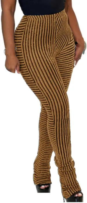 Molisry Women's Stacked Leggings Pants Trendy Fuzzy High Waist Slim Fit Fringe Flared Sweatpants Fall 2024