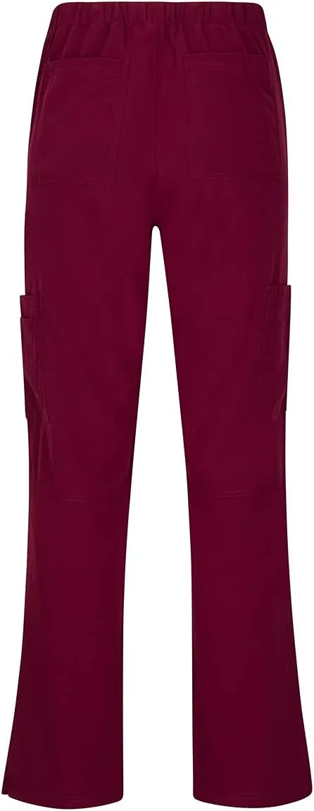 Natural Uniforms Women's Cool Stretch V-Neck Top and Cargo Pant Scrub Set with Regular and Petite Sizes
