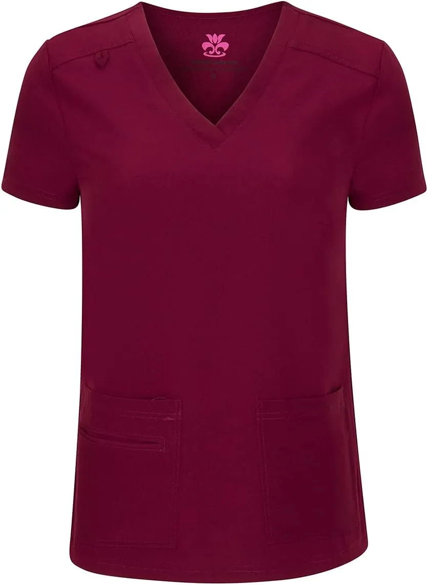 Natural Uniforms Women's Cool Stretch V-Neck Top and Cargo Pant Scrub Set with Regular and Petite Sizes