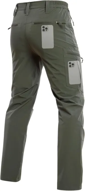 NAVEKULL Men's Lightweight Hiking Pants Quick Dry Stretch Fishing Tactical Work Pants with Zipper Pockets