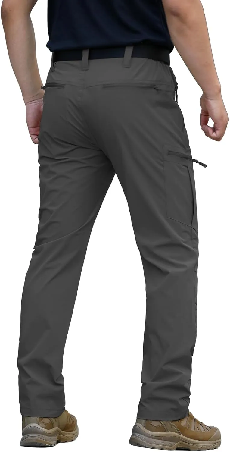 NAVEKULL Men's Lightweight Hiking Pants Quick Dry Stretch Fishing Tactical Work Pants with Zipper Pockets