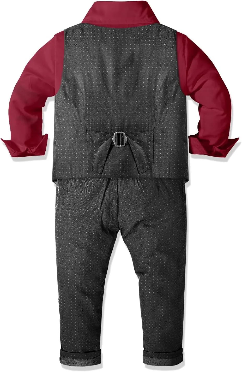 Nwada Boys Suit Set Formal Dress Shirt with Bow Tie, Slim Vest and Pants Toddler Boy Clothes Suits