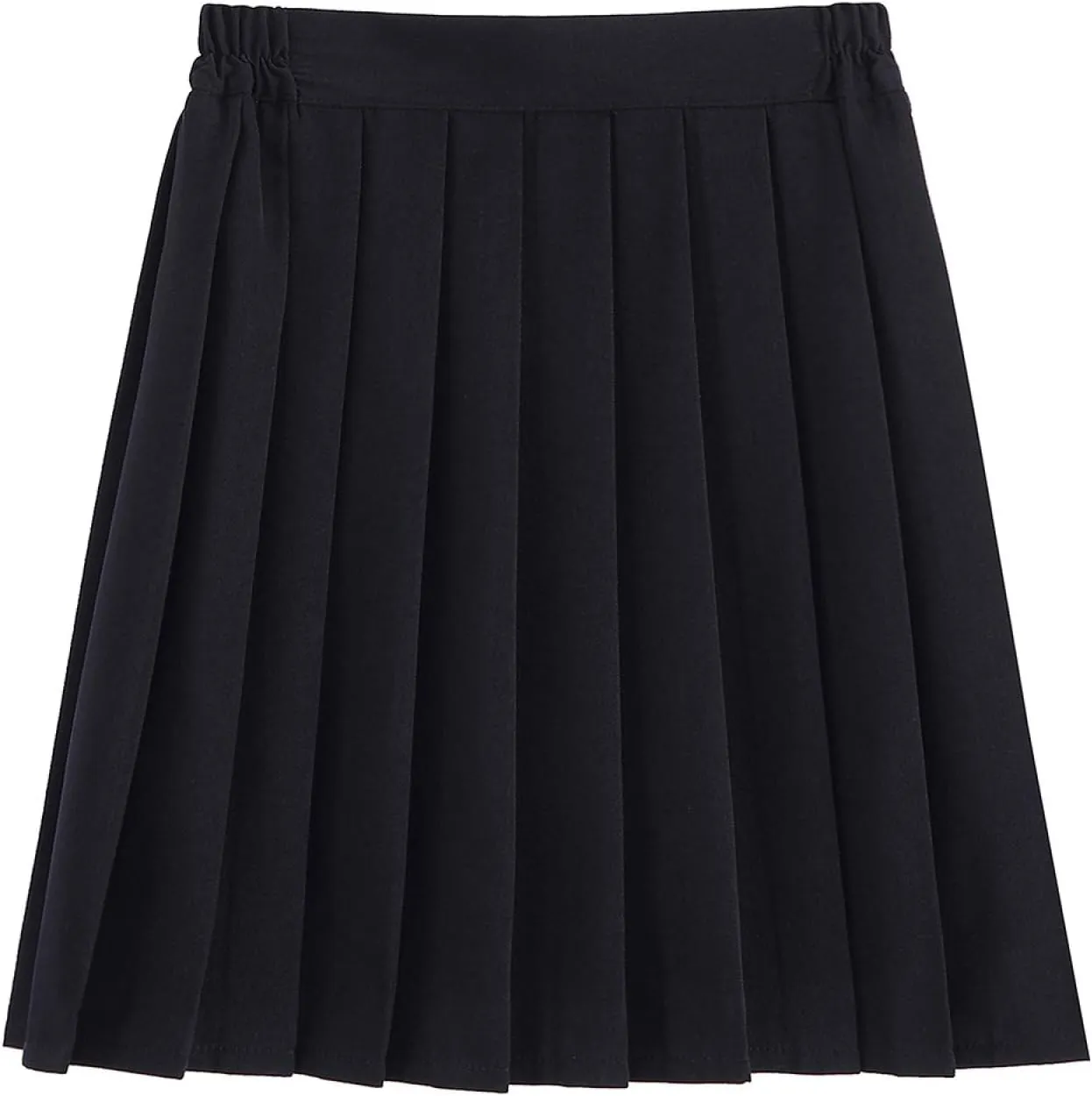 OFFSUM Womens Short Skirts - Summer School Students Skirt Elastic Waist Pleated Skirt Uniform Korean Style Casual Sol