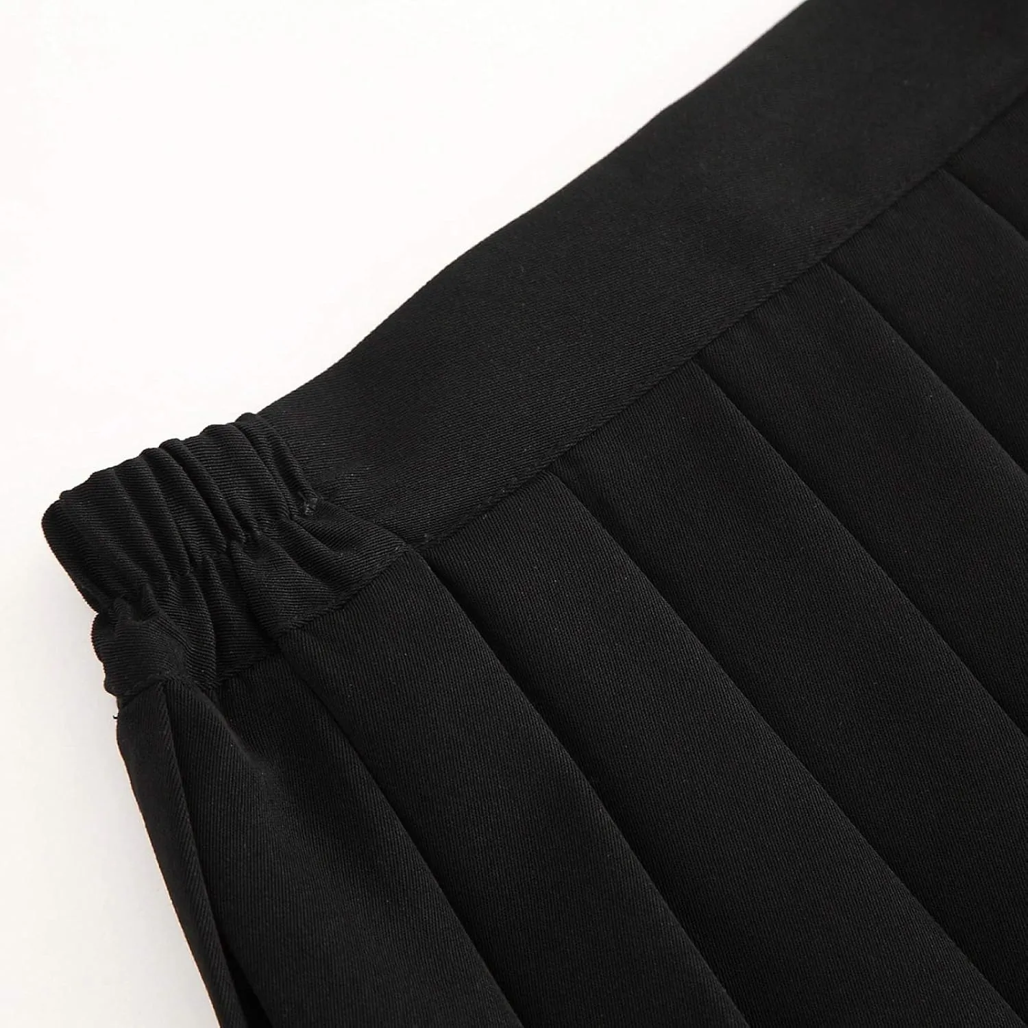OFFSUM Womens Short Skirts - Summer School Students Skirt Elastic Waist Pleated Skirt Uniform Korean Style Casual Sol