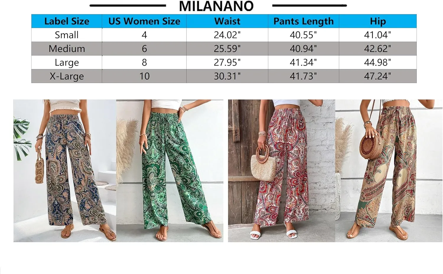 Palazzo Pants for Women 2024 High Waisted Boho Casual Loose Summer Wide Leg Pants