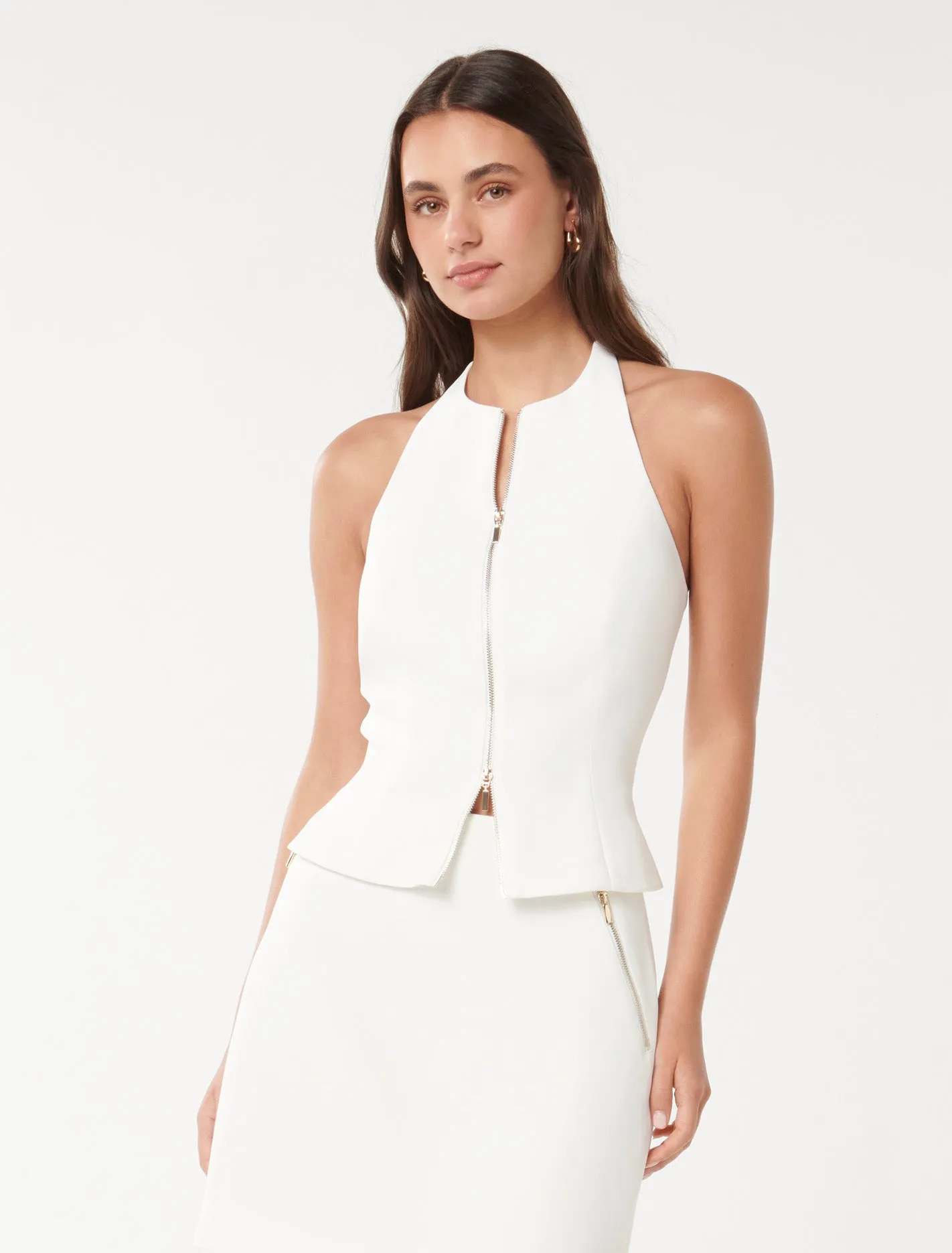 Paris Zip Front Halter Top