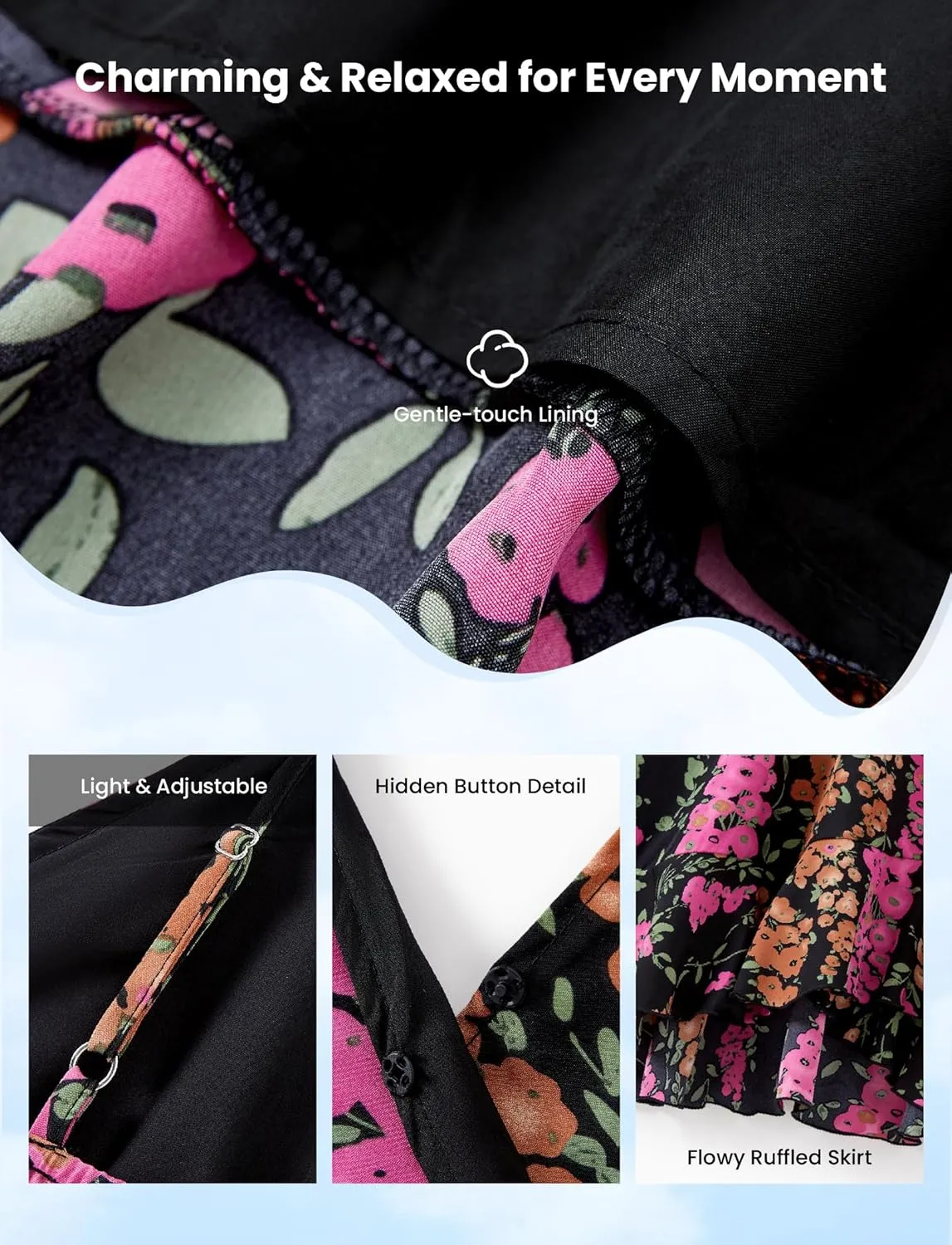 PATPAT Matching Hawaiian Outfits for Couples Beach Vacation Tropical Print Women Spaghetti Strap Dress or Men Cruise Shirt