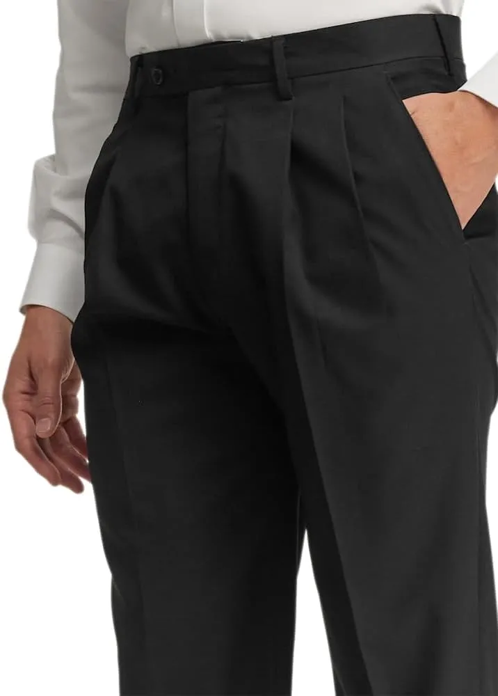Paul Fredrick Men's Wool Gabardine Pleated Pants
