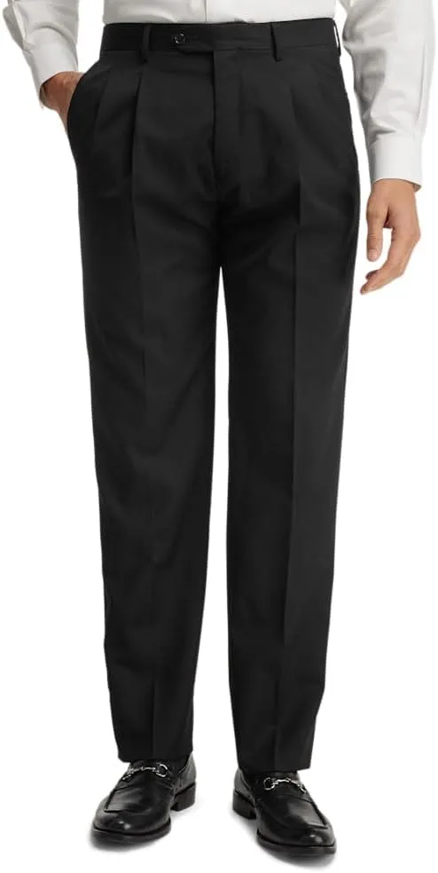 Paul Fredrick Men's Wool Gabardine Pleated Pants