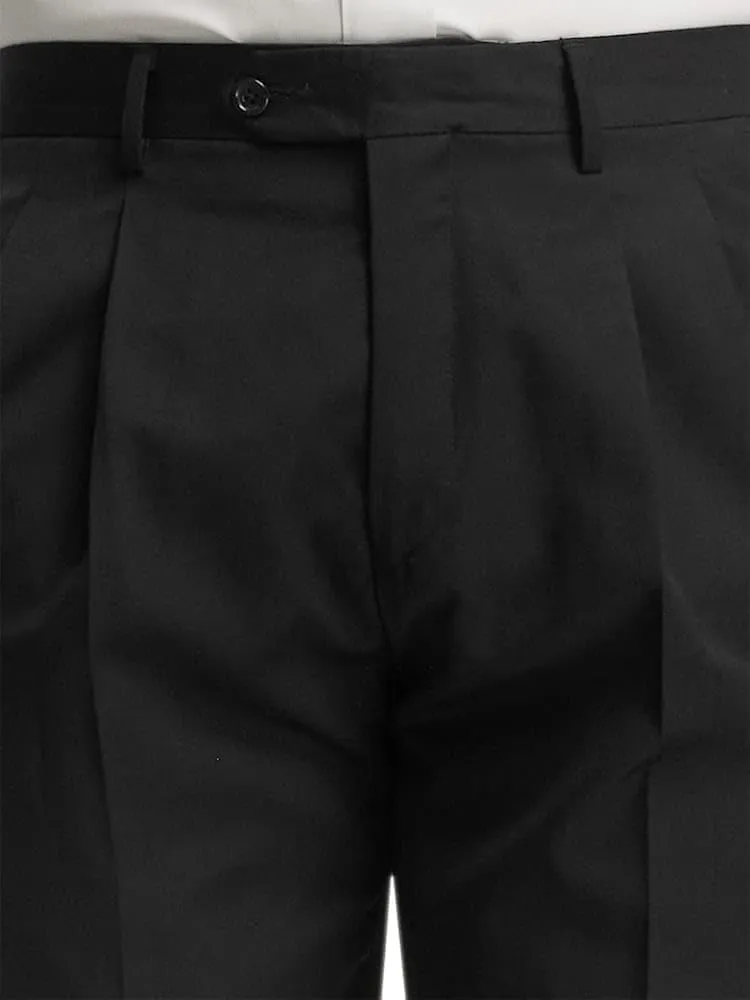 Paul Fredrick Men's Wool Gabardine Pleated Pants