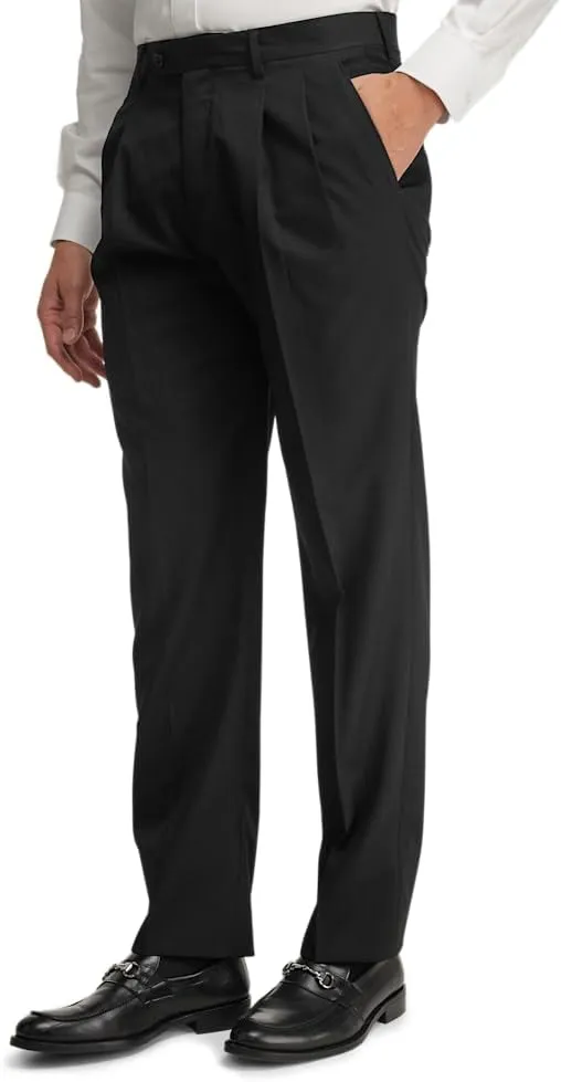Paul Fredrick Men's Wool Gabardine Pleated Pants