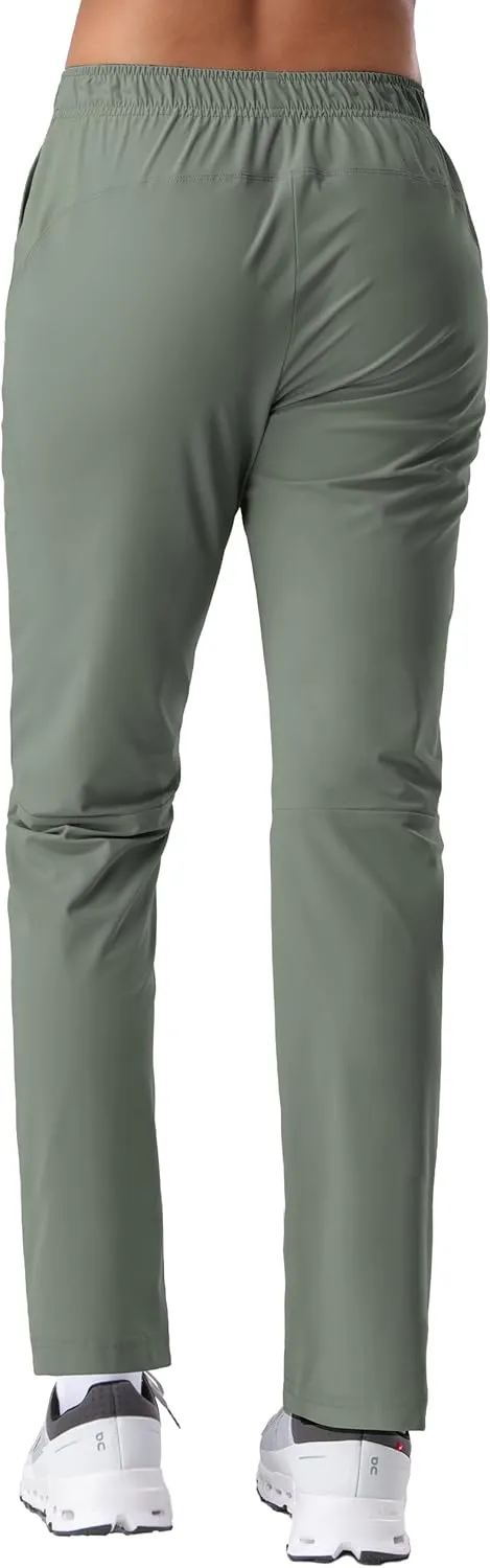 Pioneer Camp Women's Hiking Pants UPF 50  Elastic Waist Drawstring Ultra-Stretch Lightweight Outdoor Cargo Pants for Travel