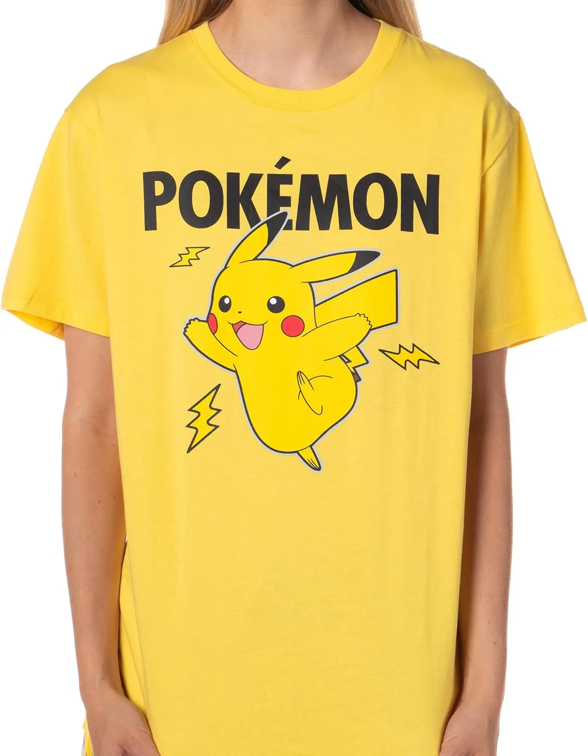 Pokemon Women's Pikachu Bolts 2 Piece Shirt and Pant Combo Adult Pajama Lounge Set