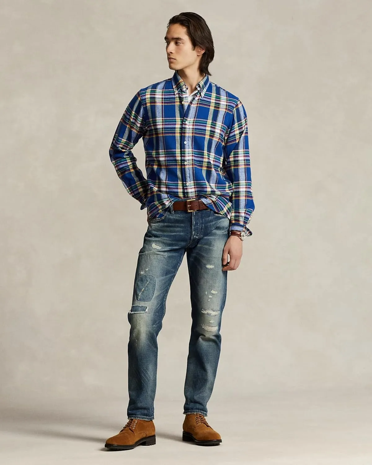 POLO RALPH LAUREN Men's Classic-Fit Plaid Brushed Flannel Shirt
