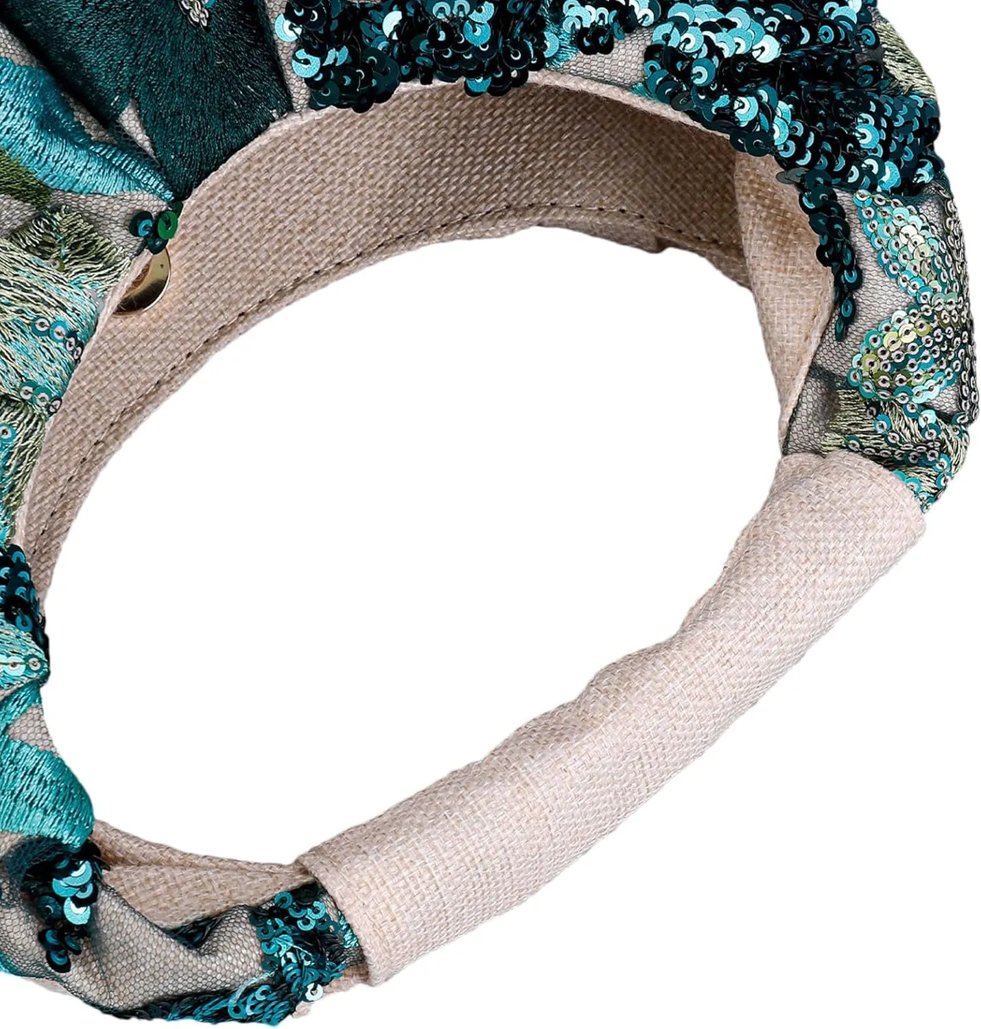 Ruched Tote Bag with Floral Embroidery & Sequins for Women Small Hobo Handbag for Evening Parties Wedding