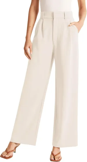 Sarin Mathews High Waisted Wide Leg Pants for Women Business Casual Dress Pant Palazzo Long Work Trousers with Pockets