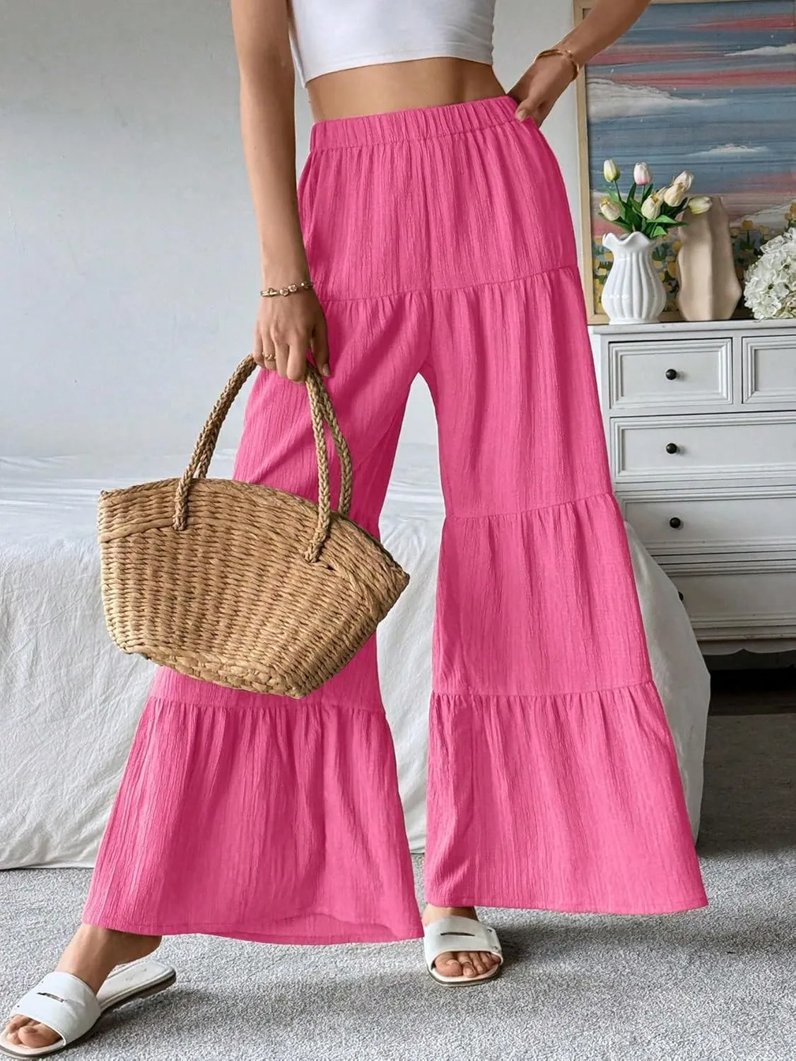 SECOLI 2024 Wide Leg Long Pant for Women Elegant Casual Long Pants
