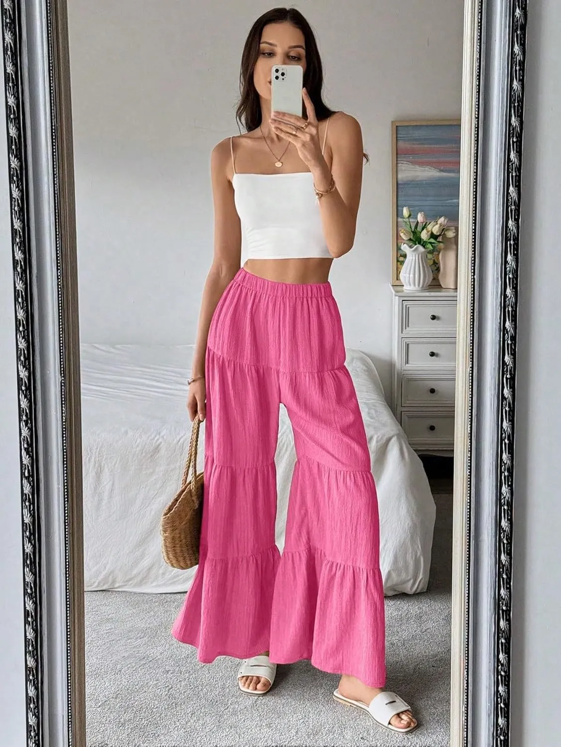 SECOLI 2024 Wide Leg Long Pant for Women Elegant Casual Long Pants