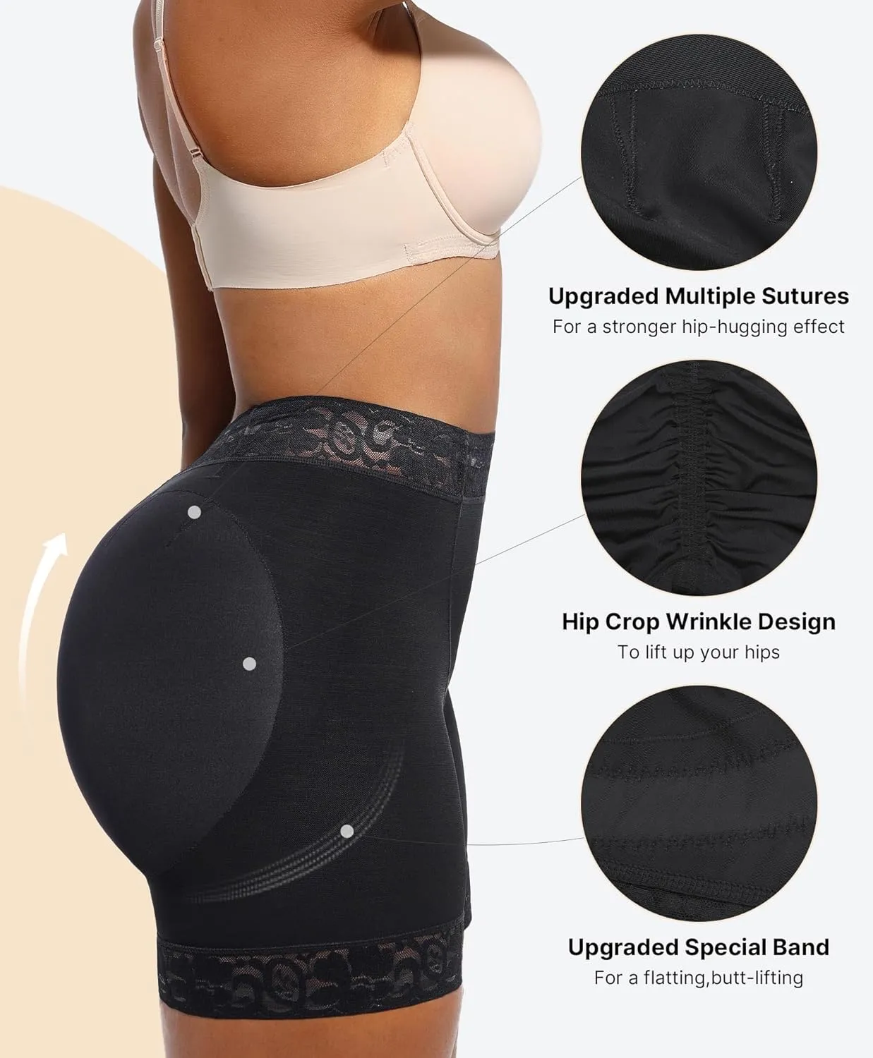 SHAPELLX Butt Lifting Shapewear For Women Tummy Control Faja Shaping Shorts Thigh Slimming Panties Mid Waisted Shaper