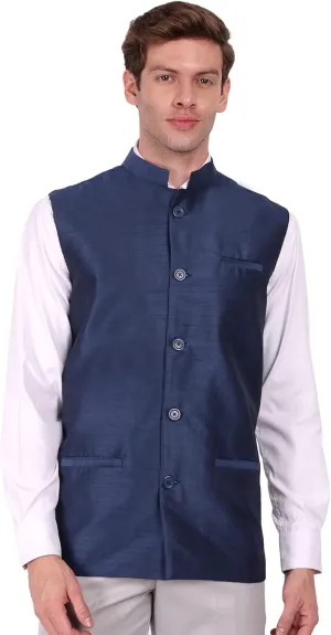 SKAVIJ Men's Nehru Jacket Waistcoat for Wedding Party and Festivals