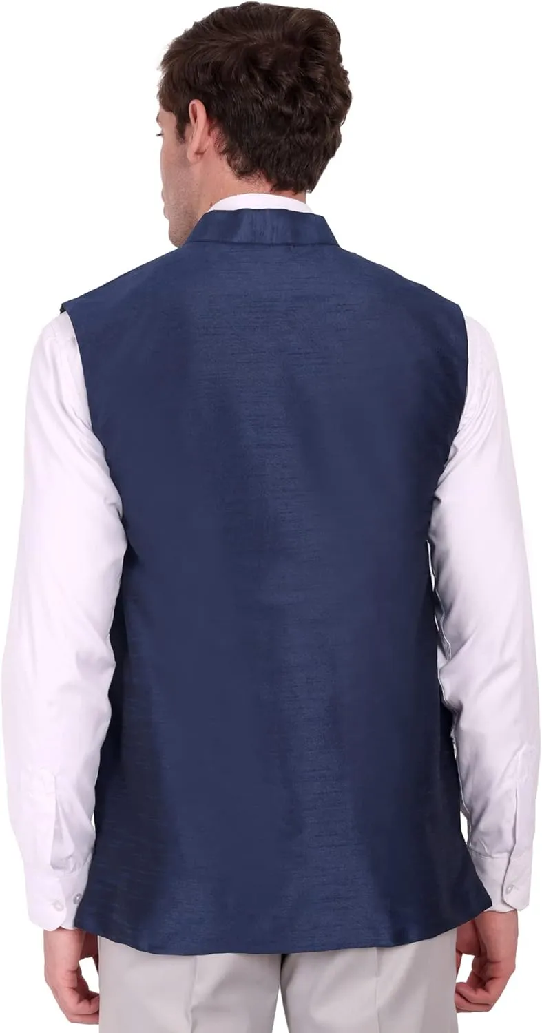 SKAVIJ Men's Nehru Jacket Waistcoat for Wedding Party and Festivals