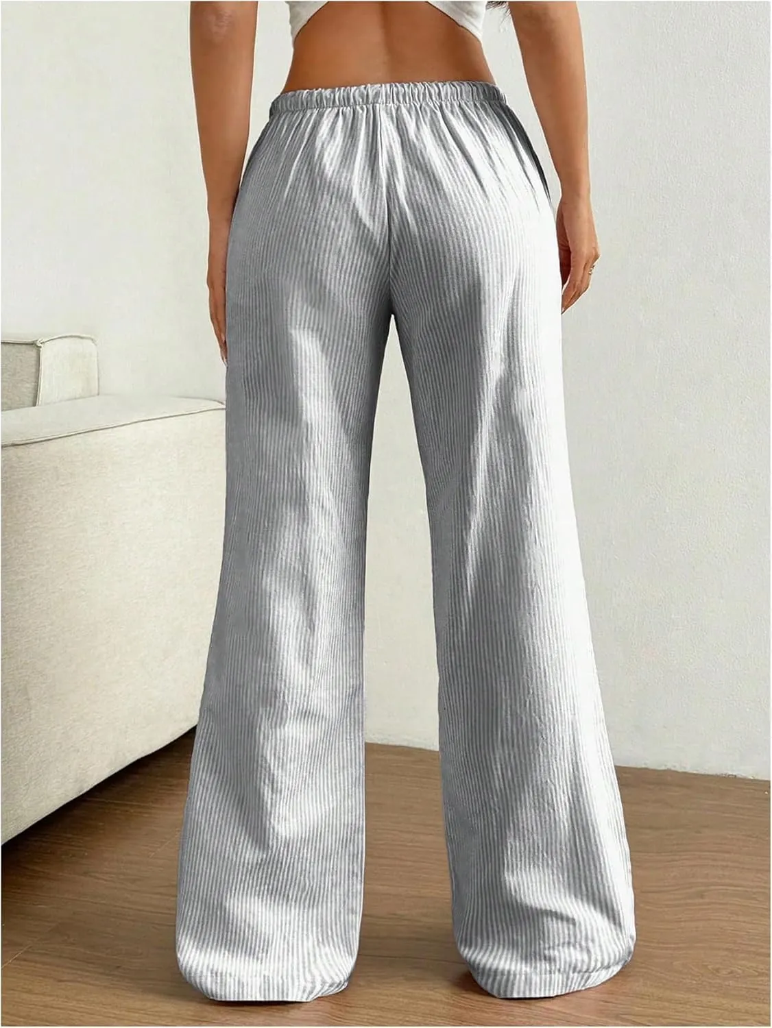 SOLY HUX Women's Drawstring Straight Leg Baggy Pants Casual Lounge Pants Trousers with Pocket