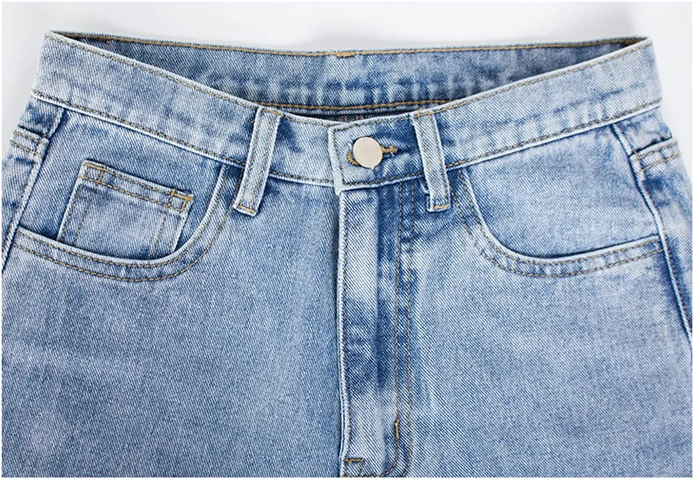Sorrica Women's Juniors Boyfriend Jean Straight-Leg Mom Denim Pants