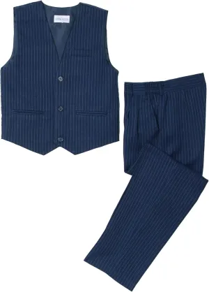 Spring Notion Big Boys' 2 Piece Pinstripe Vest Set