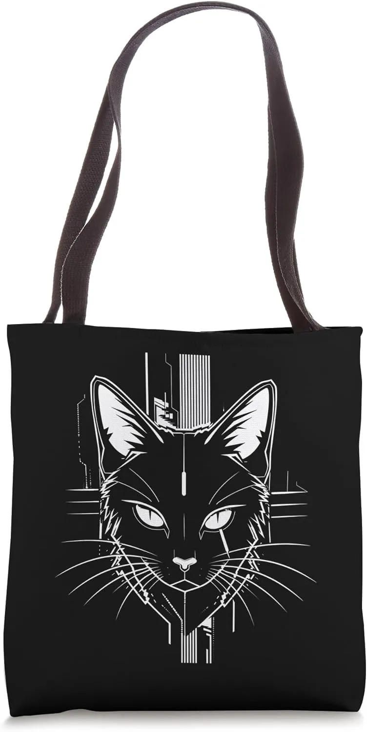 Steampunk Cat Feline Tote Bag