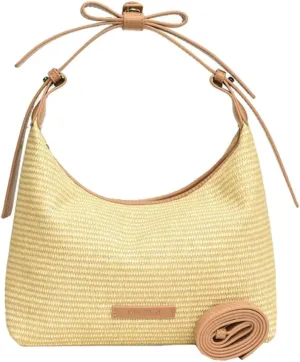 Straw Hobo Bag for Women Bow-knot Woven Beach Bag Summer Vacation Shoulder Crossbody Bag 2025