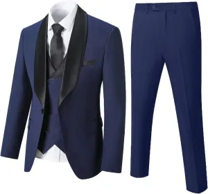 Suits for Men 3 Piece Mens Suit Slim fit Suit Blazer Jacket Vest Pants Set Prom Tuxedo for Men
