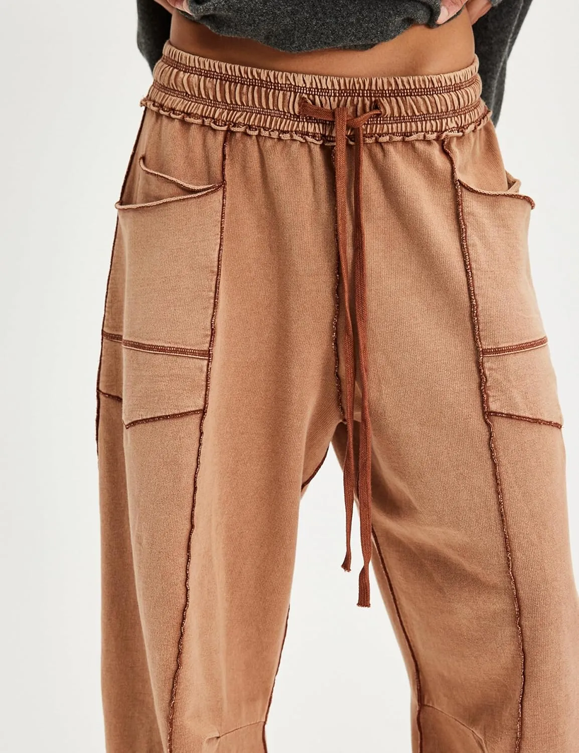 Summer Casual Wide Leg Pants for Women Drawstring Baggy Barrel Sweatpants High Waist Palazzo Lounge Pant with Pockets