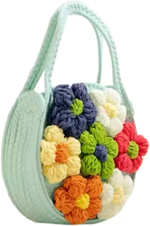 Summer Floral Beach Bag Womens Lightweight Vacation Travel Hobo Shoulder Bag Soft Large Crossbody Bag