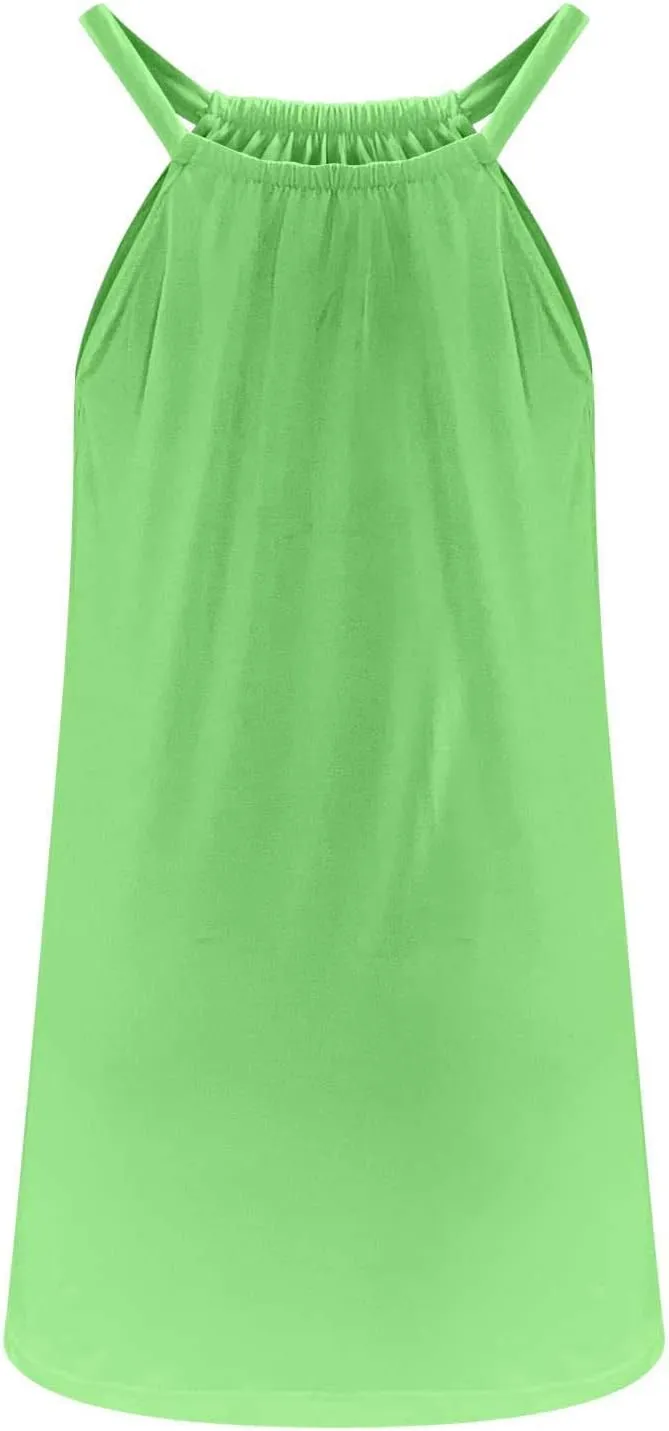 Sun Dresses Women Sleeveless Crewneck Mini Dress Ruffle Summer Beach Coverup Sundress Casual Hawaiian Outfits