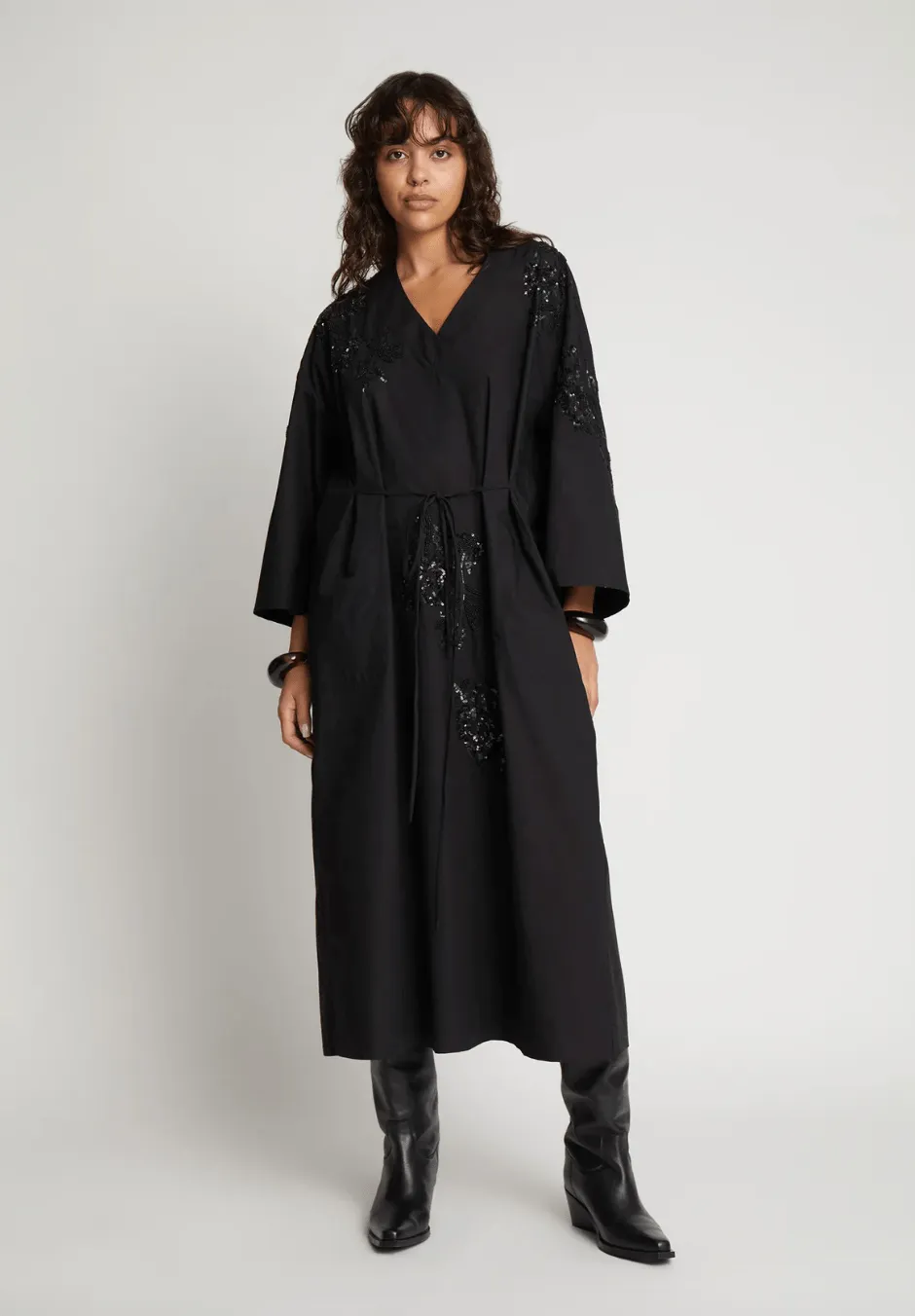 Syrus Black Beaded Dress